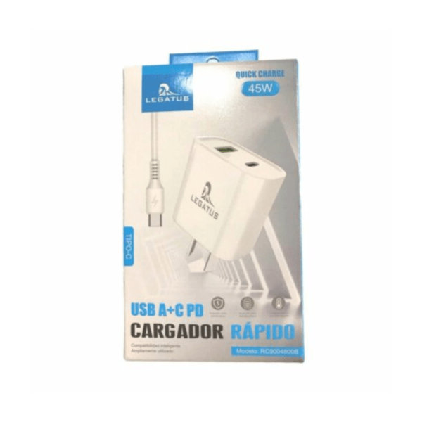 CARGADOR TURBO RC9004800C 45W USB+C c/cable CaC LEGATUS