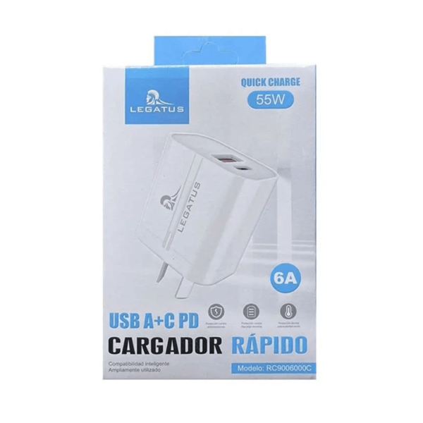 CARGADOR TURBO RC9006000A 55W USB+C c/cable CaC LEGATUS